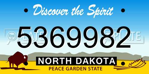 5369982 North Dakota License Plate