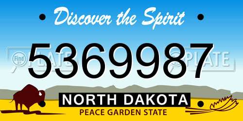 5369987 North Dakota License Plate