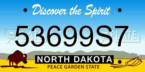 53699S7 North Dakota License Plate