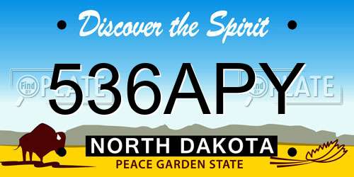 536APY North Dakota License Plate