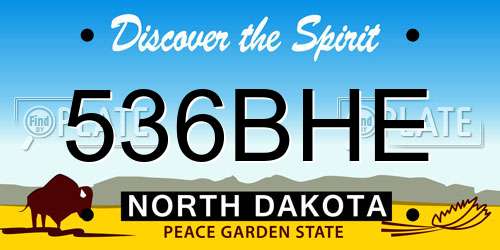 536BHE North Dakota License Plate