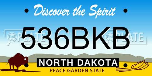 536BKB North Dakota License Plate