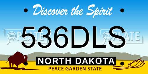 536DLS North Dakota License Plate
