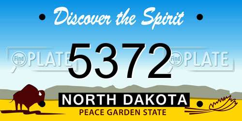 5372 North Dakota License Plate