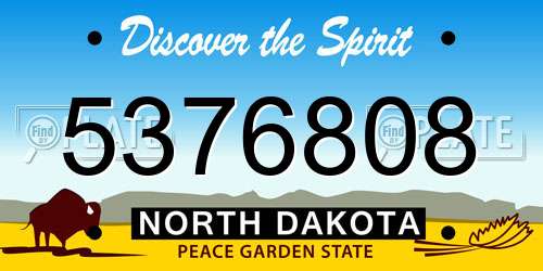5376808 North Dakota License Plate