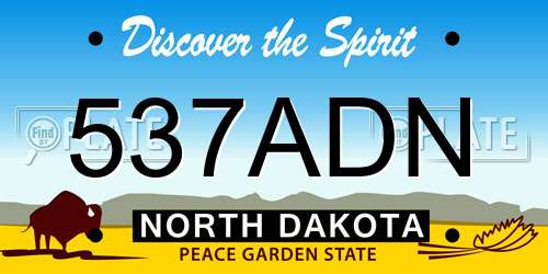 537ADN North Dakota License Plate