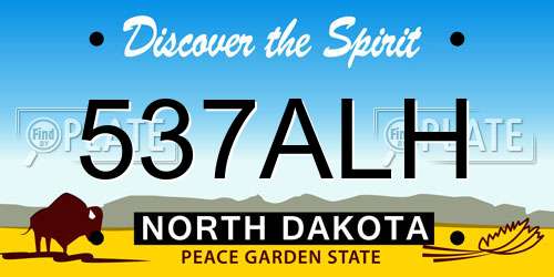 537ALH North Dakota License Plate