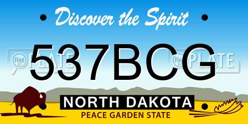 537BCG North Dakota License Plate