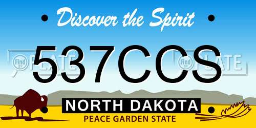 537CCS North Dakota License Plate