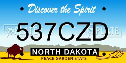 537CZD North Dakota License Plate