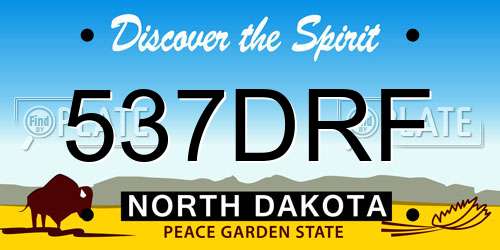 537DRF North Dakota License Plate