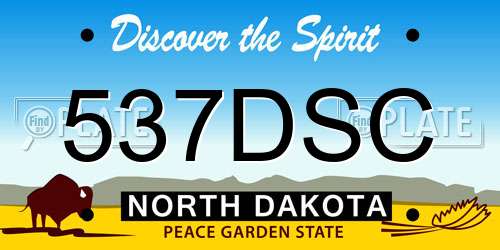537DSC North Dakota License Plate