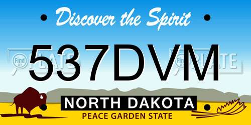 537DVM North Dakota License Plate