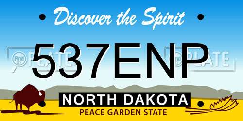 537ENP North Dakota License Plate
