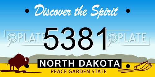 5381 North Dakota License Plate