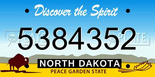 5384352 North Dakota License Plate