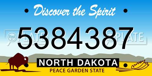 5384387 North Dakota License Plate