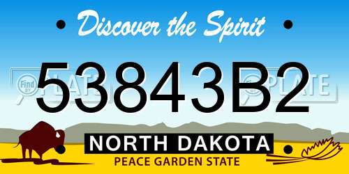 53843B2 North Dakota License Plate