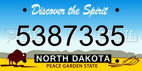 5387335 North Dakota License Plate