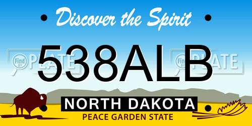 538ALB North Dakota License Plate
