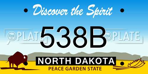 538B North Dakota License Plate
