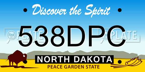 538DPC North Dakota License Plate