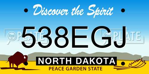 538EGJ North Dakota License Plate