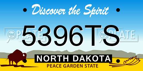 5396TS North Dakota License Plate