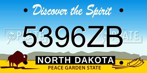 5396ZB North Dakota License Plate
