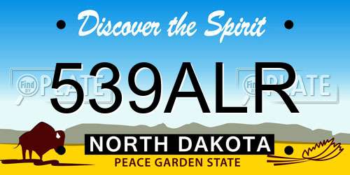 539ALR North Dakota License Plate