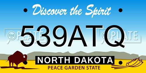 539ATQ North Dakota License Plate