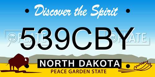 539CBY North Dakota License Plate