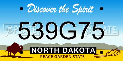 539G75 North Dakota License Plate