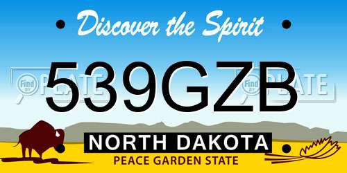 539GZB North Dakota License Plate