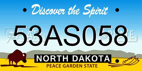 53AS058 North Dakota License Plate