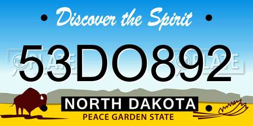 53DO892 North Dakota License Plate