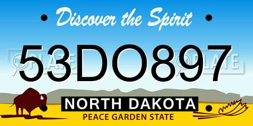 53DO897 North Dakota License Plate