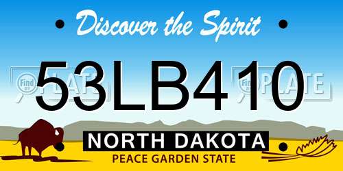 53LB410 North Dakota License Plate