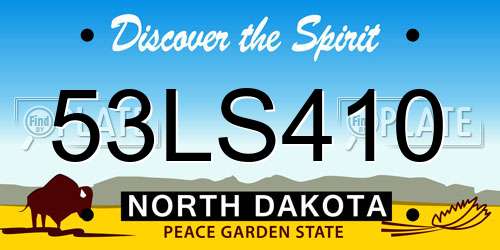 53LS410 North Dakota License Plate