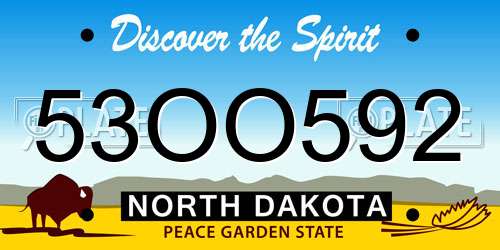 53OO592 North Dakota License Plate