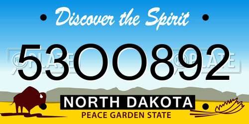 53OO892 North Dakota License Plate