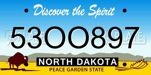 53OO897 North Dakota License Plate
