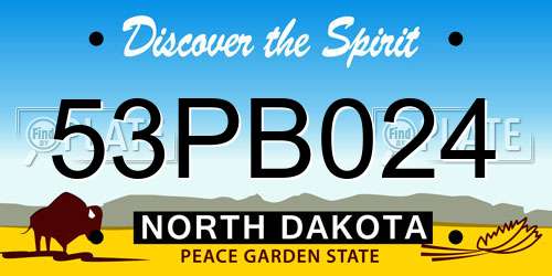 53PB024 North Dakota License Plate