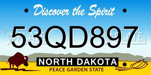 53QD897 North Dakota License Plate