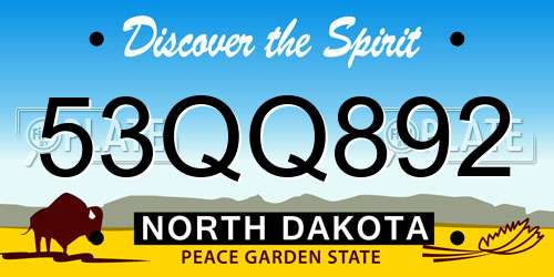 53QQ892 North Dakota License Plate