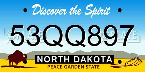 53QQ897 North Dakota License Plate