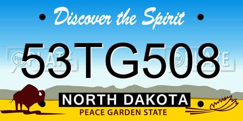 53TG508 North Dakota License Plate