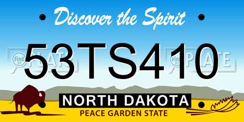53TS410 North Dakota License Plate