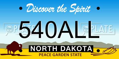 540ALL North Dakota License Plate