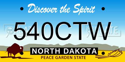 540CTW North Dakota License Plate